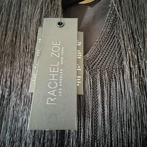 - NEW RACHEL ZOE Eddy Dress Black Fringe WNTR4 - Picture 4 of 4